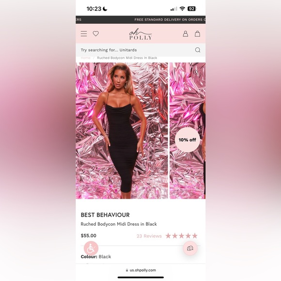 Oh Polly Black Dress - Brand New With Tags! - Picture 2 of 5